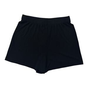 Skims Women's Rib Knit Sleep Lounge Shorts Black Size Small Modal Loose Fit 2.5"